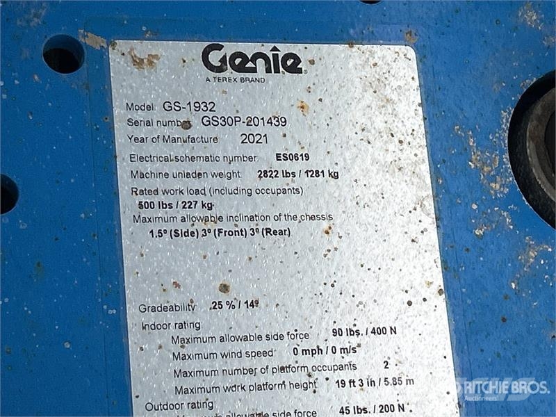 Genie GS-1932 Electric Scissor Lift Šķerveida pacēlāji