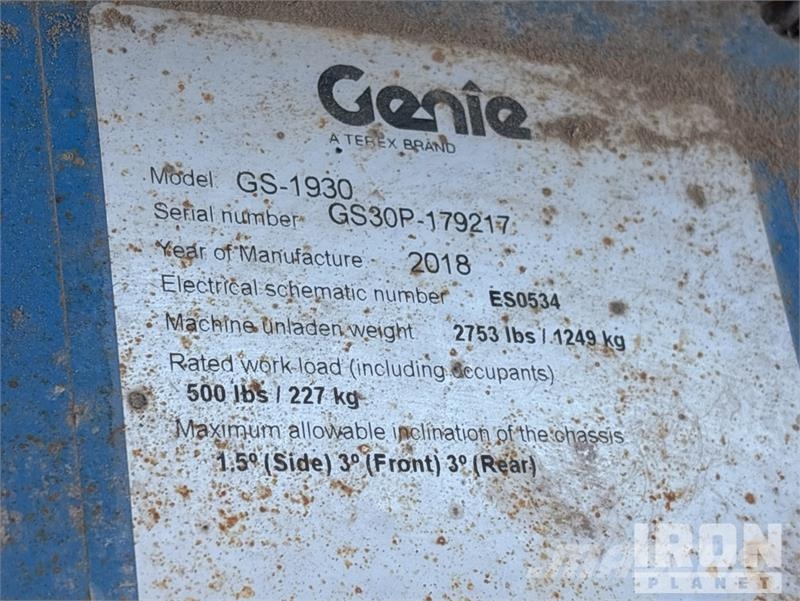 Genie GS1930 Electric Scissor Lift Saksilavat