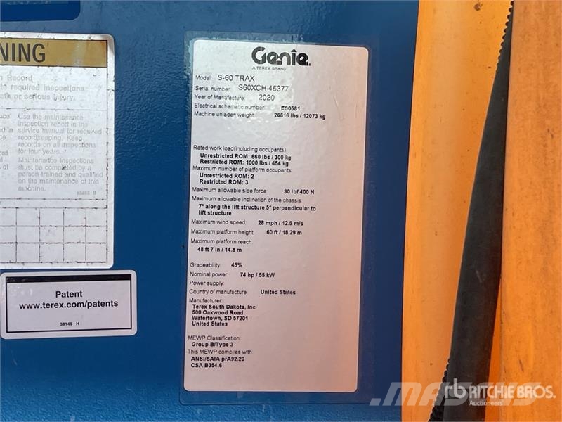 Genie S-60 XC Trax Crawler Diesel Telescopic Boom Lift Teleskopbühnen