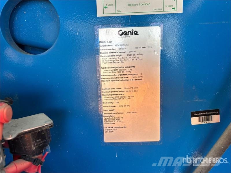 Genie S-60X 4WD Diesel Telescopic Boom Lift Telescopic boom lifts