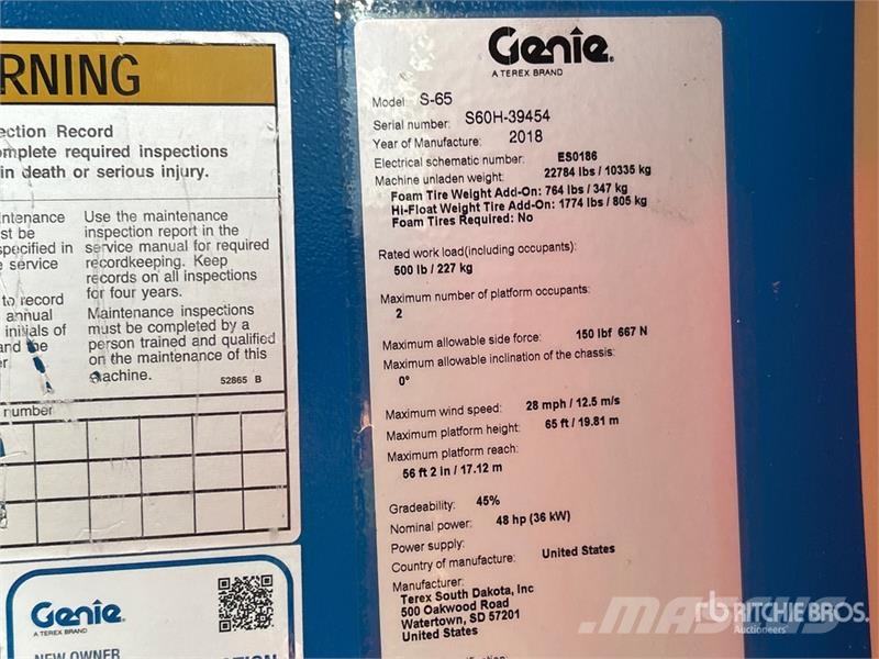 Genie S-65 Телескопични повдигачи