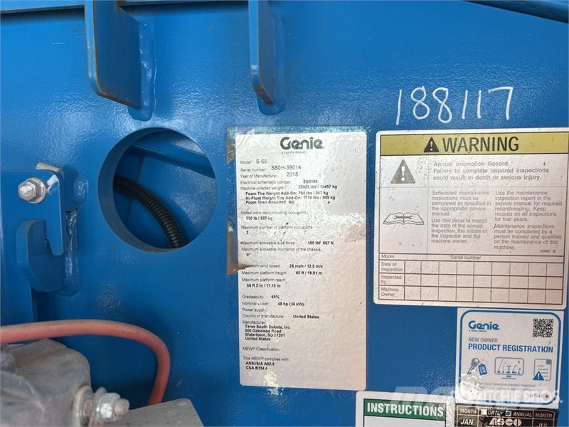 Genie S-65 4WD Diesel Telescopic Boom Lift (Inoperable) Plataformas elevatórias telescópicas