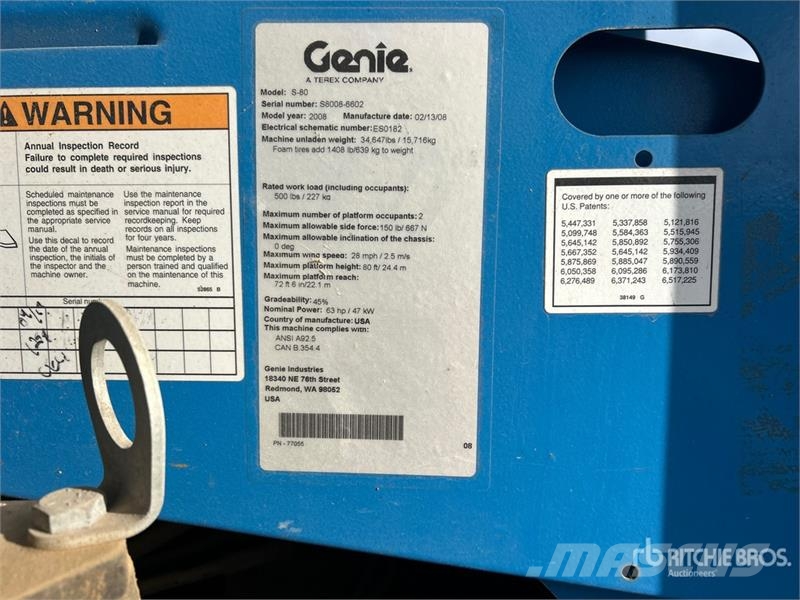 Genie S-80 4WD Diesel Telescopic Boom Lift Telescopic boom lifts