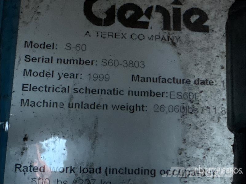 Genie S60 2WD Telescopic Boom Lift Teleskopiskie pacēlāji