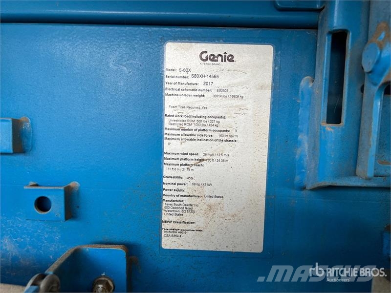 Genie S85 Telescopic Boom Lift 直臂高空工作平台