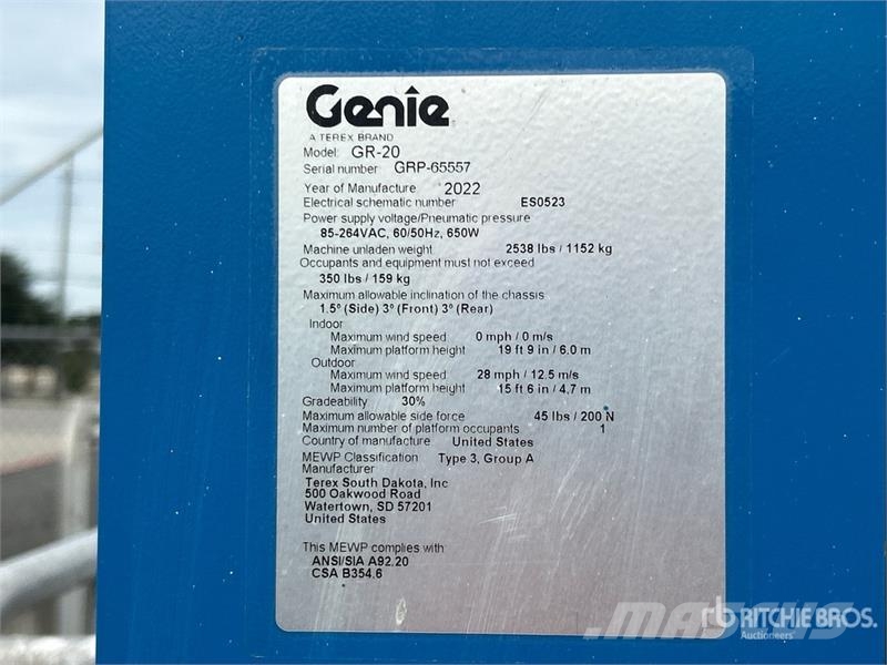Genie Vertical Mast Lift Jarbolne penjajuće platforme