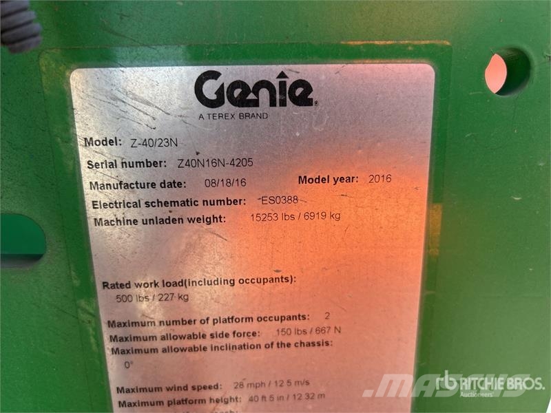 Genie Z-40/23N 2WD Electric Articulating Boom Lift Bomlifte med knækarm