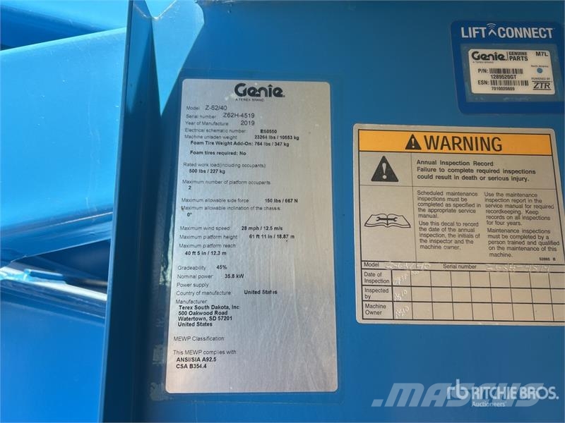 Genie Z-62/40 4WD Diesel Articulating Boom Lift Iseliikuvad poomtõstukid