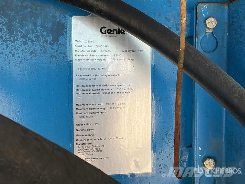 Genie Z-80/60 4WD Diesel Articulating Boom Lift Articulated boom lifts