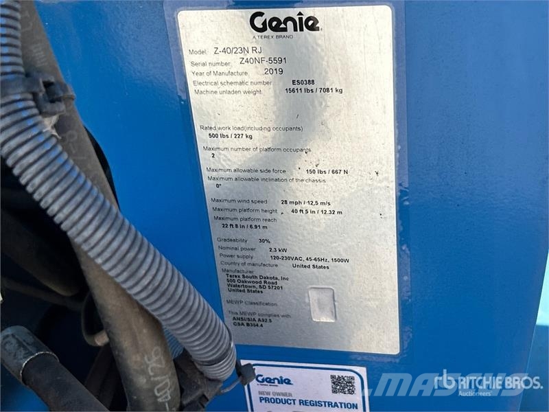 Genie Z40/23NRJ 2WD Electric Articulating Boom Lift 관절형 전동이동 리프트