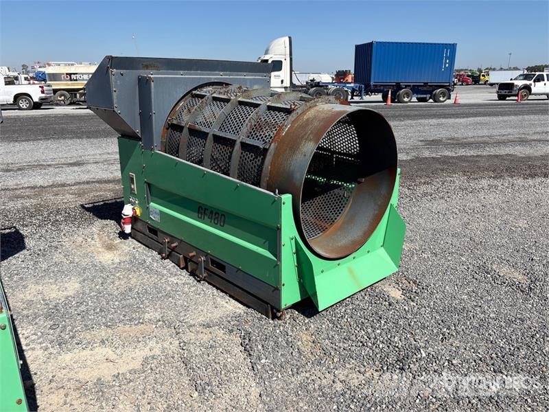 GF480 Skid Mounted Trommel Screen Cilindrveida rotējošs siets