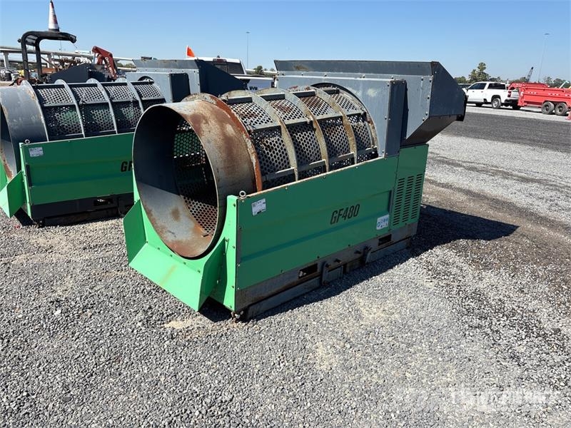 GF480 Skid Mounted Trommel Screen Cilindrveida rotējošs siets