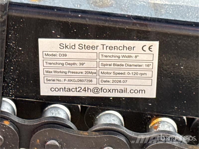 GIYI D39 39 in Mini Skid Steer Trencher (Unused) Tranšeju racēji