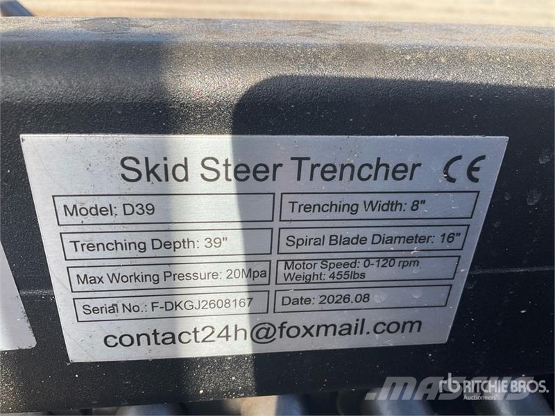 GIYI D39 Skid Steer Trencher (Unused) Koparki łańcuchowe