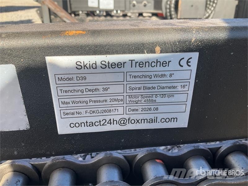 GIYI D39 Skid Steer Trencher (Unused) Koparki łańcuchowe