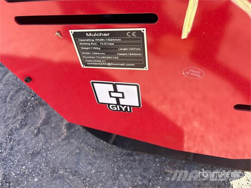 GIYI GY-60 60 in Skid Steer Mulcher (Unused) Ağaç parçalayıcılar