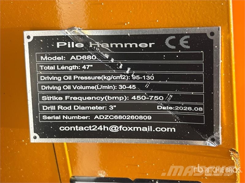 GIYI GY-AD680 47 in Skid Steer Post Driver (Unused Fencing equipment