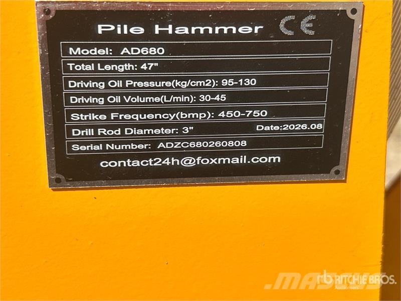 GIYI GY-AD680 47 in Skid Steer Post Driver (Unused Fencing equipment