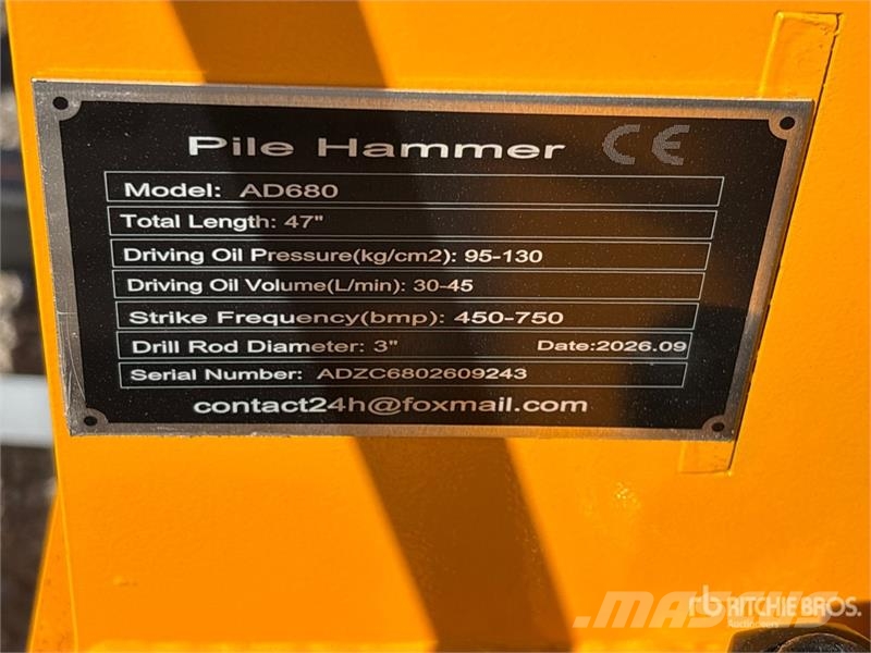  GIYI GY-AD680 47 in Skid Steer Post Driver (Unused Attrezzature per recinzioni