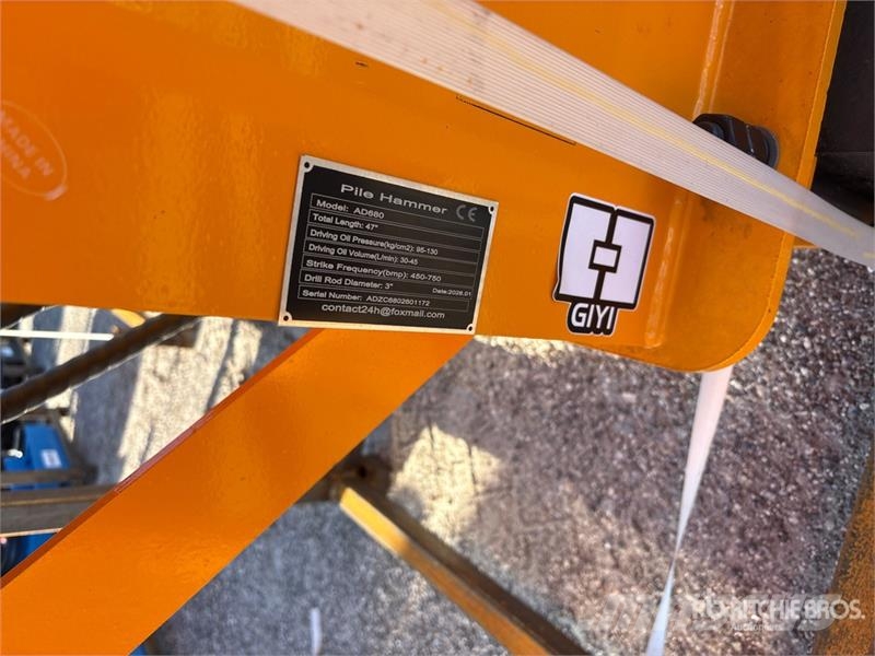 GIYI GY-AD680 Skid Steer Post Driver (Unused) Gårds‐husdyr gjerder