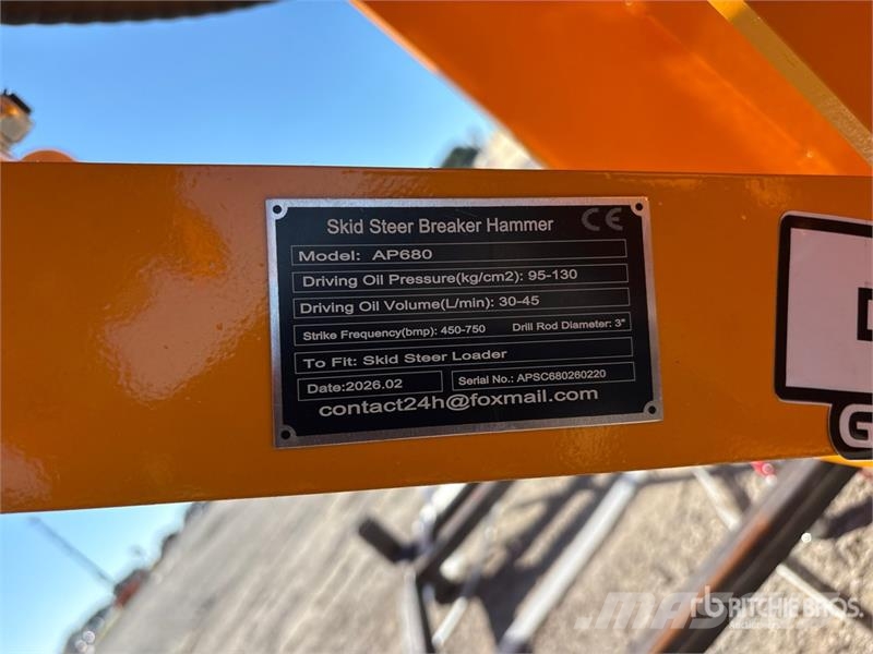  GIYI GY-AP680 Skid Steer Breaker (Unused) Fejtőgépek