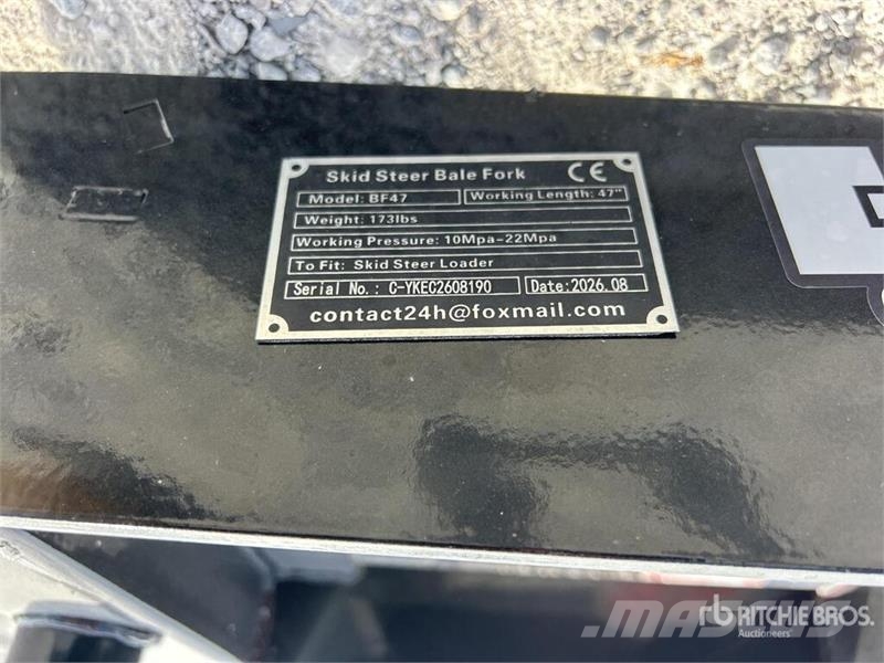 GIYI GY-BF47 47 in Skid Steer Bale Spear (Unused) Andet tilbehør