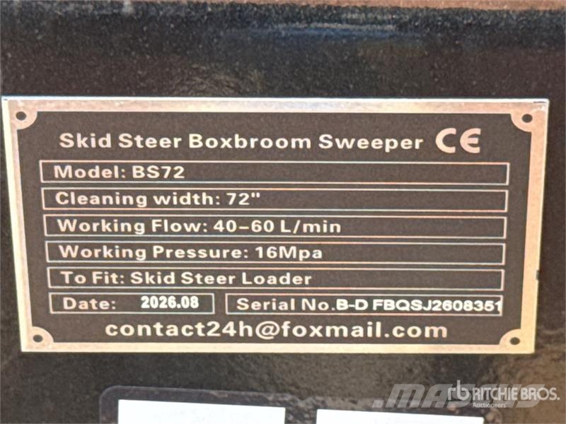 GIYI GY-BS72 72 in Skid Steer Sweeper (Unused) Навесные щетки