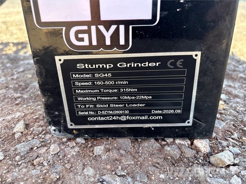  GIYI GY-BSG45 4 in Skid Steer Stump Grinder (Unuse Поглинальні борони / грунтові фрези