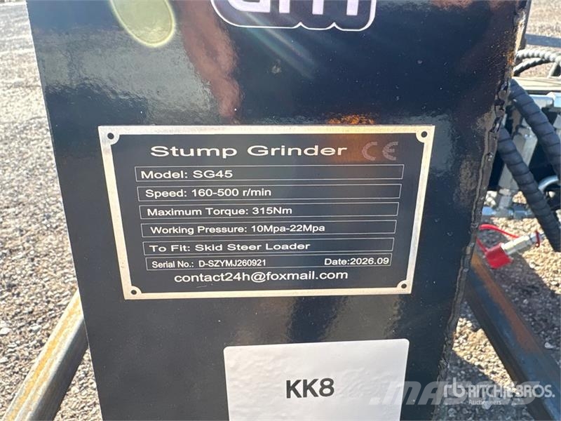  GIYI GY-BSG45 4 in Skid Steer Stump Grinder (Unuse Поглинальні борони / грунтові фрези
