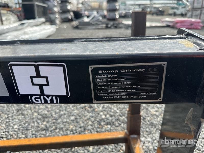 GIYI GY-BSG45 Skid Steer Stump Grinder (Unused) Поглинальні борони / грунтові фрези