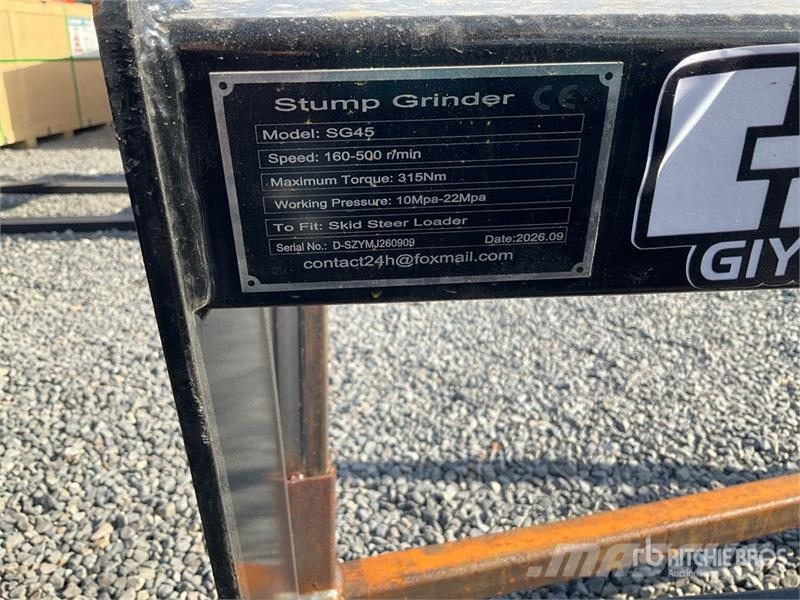 GIYI GY-BSG45 Skid Steer Stump Grinder (Unused) Rotorharver/ jordfresere