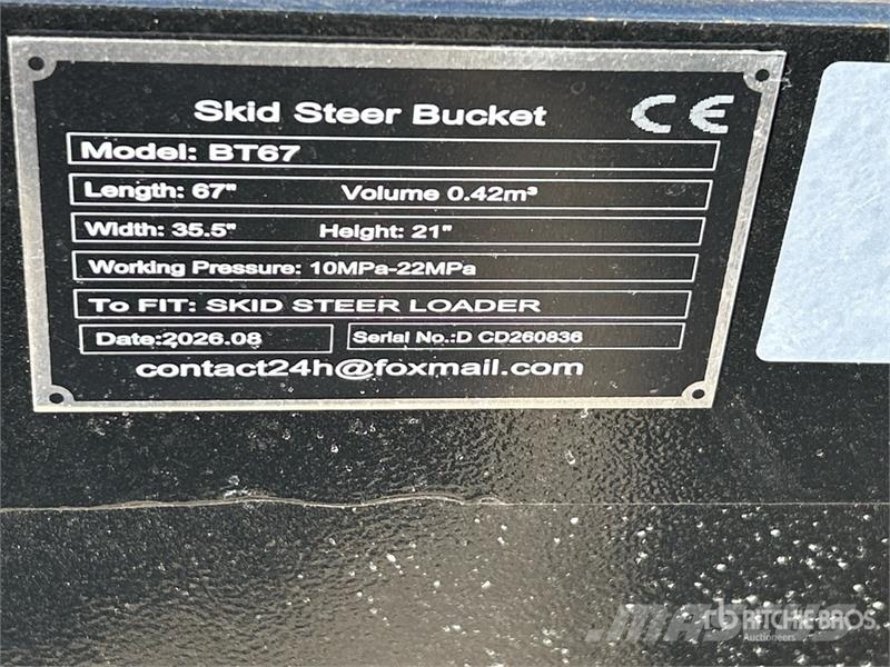 GIYI GY-BT67 67 in General Purpose Skid Steer Buck Buckets