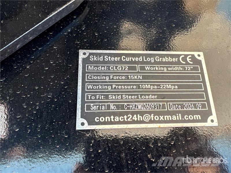  GIYI GY-CLG72 72 in Q/C Log Skid Steer Grapple (Un Cupa