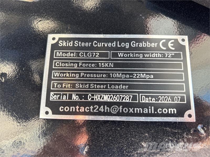GIYI GY-CLG72 72 in Q/C Log Skid Steer Grapple (Un Grabilice