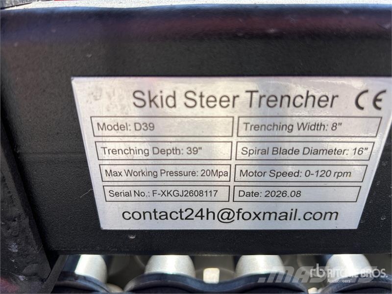 GIYI GY-D39 39 in Mini Skid Steer Trencher (Unused ماكينات حفر خنادق