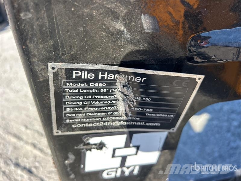  GIYI GY-D680 Skid Steer Post Driver (Unused) Fencing equipment