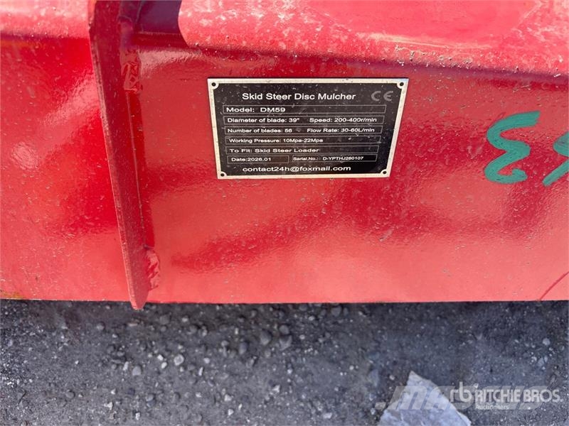  GIYI GY-DM59 39 in Disc Skid Steer Mulcher (Unused Stobbenfreesmachines