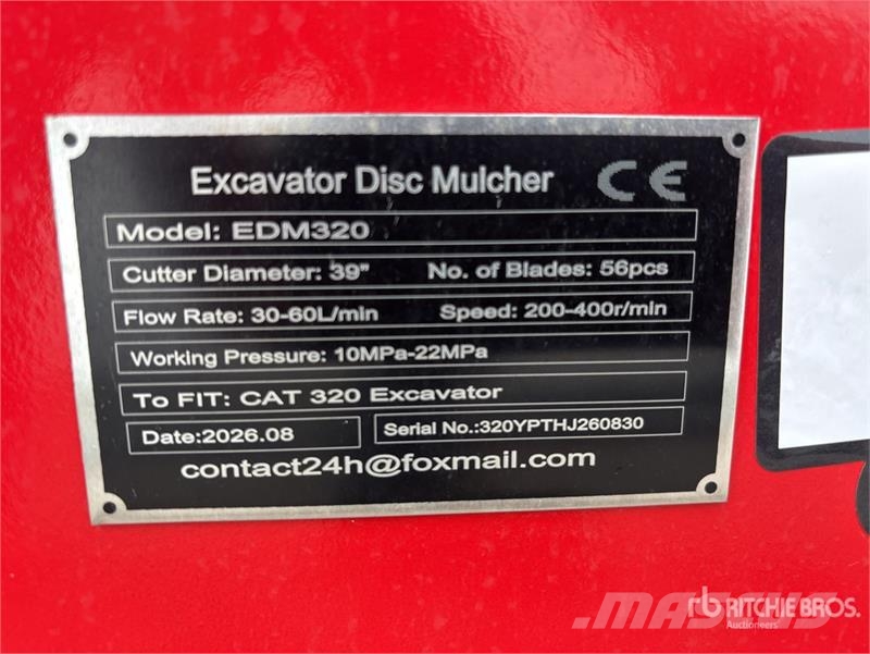 GIYI GY-EDM320 39 in Excavator Disc Mulcher (Unuse Andet tilbehør