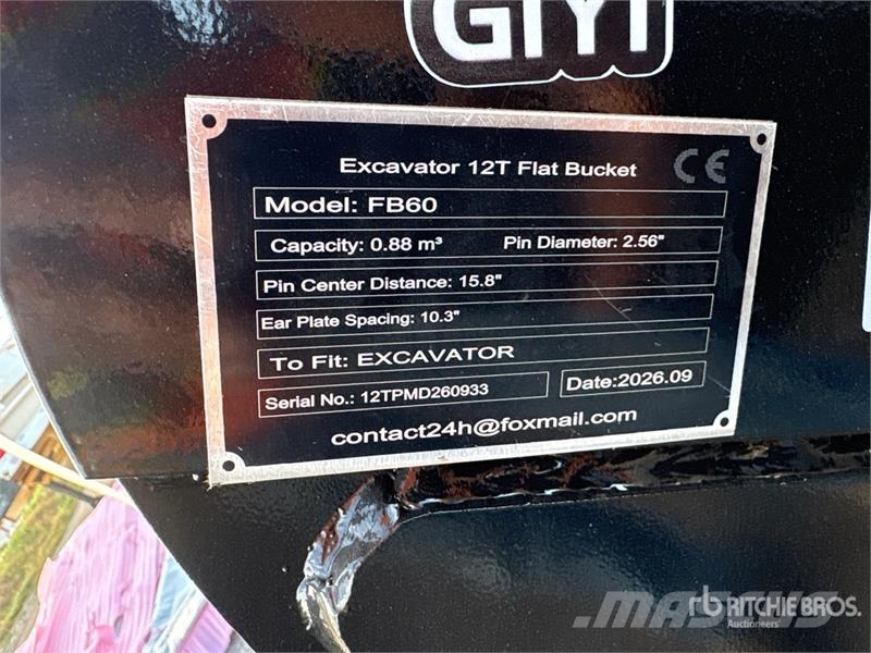  GIYI GY-FB60 60 in Cleanup Excavator Bucket - Fits Ковши