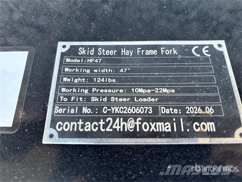  GIYI GY-HF47 47 in Skid Steer Bale Spear (Unused) Other components