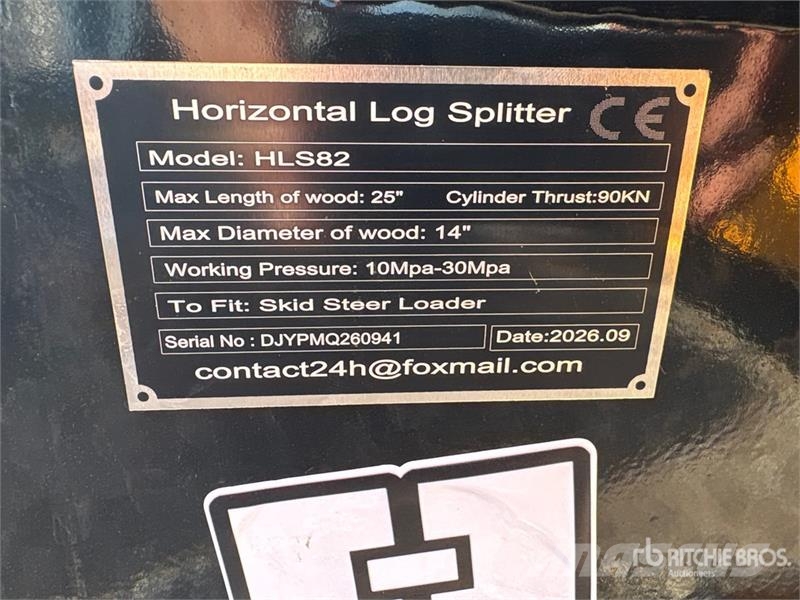 GIYI GY-HLS82 25 in Skid Steer Log Splitter (Unuse Cepilniki, lesni drobilci, in žage