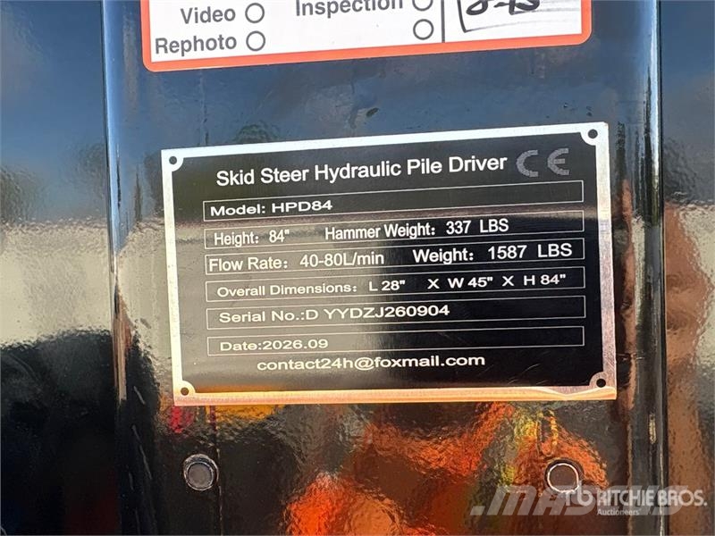  GIYI GY-HPD84 Hydraulic Skid Steer Drop Hammer (Un 其他组件