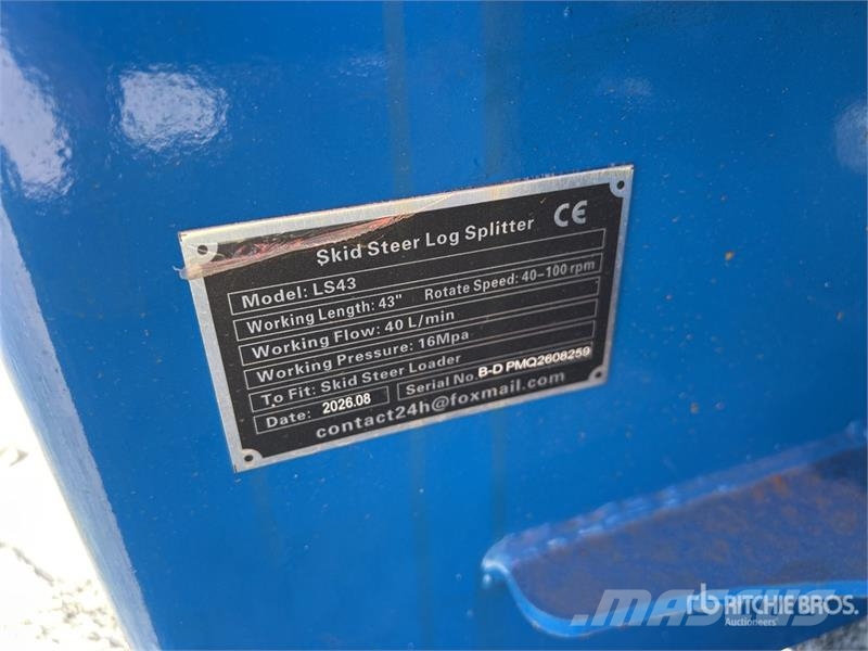 GIYI GY-LS43 Skid Steer Log Splitter (Unused) Wood splitters and cutters