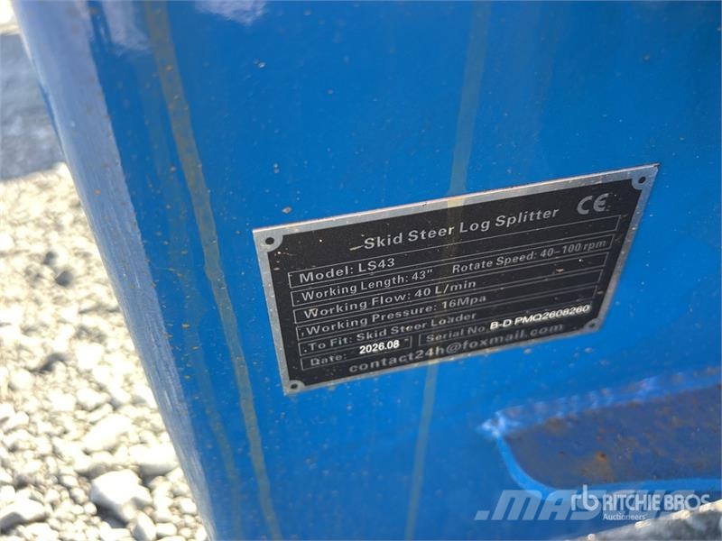 GIYI GY-LS43 Skid Steer Log Splitter (Unused) Fendeuse, Scie
