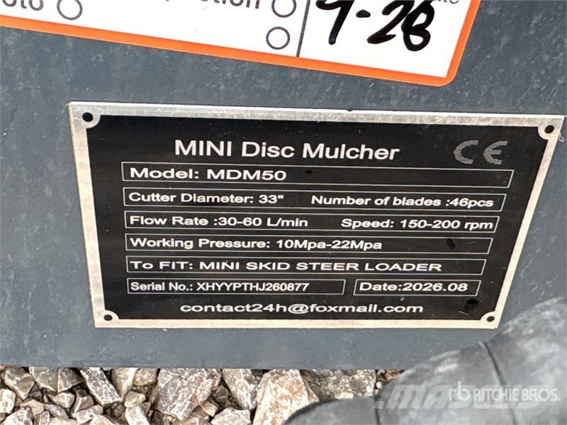  GIYI GY-MDM50 33 in Mini Mini Disc Skid Steer Mulc 林業用マルチャー