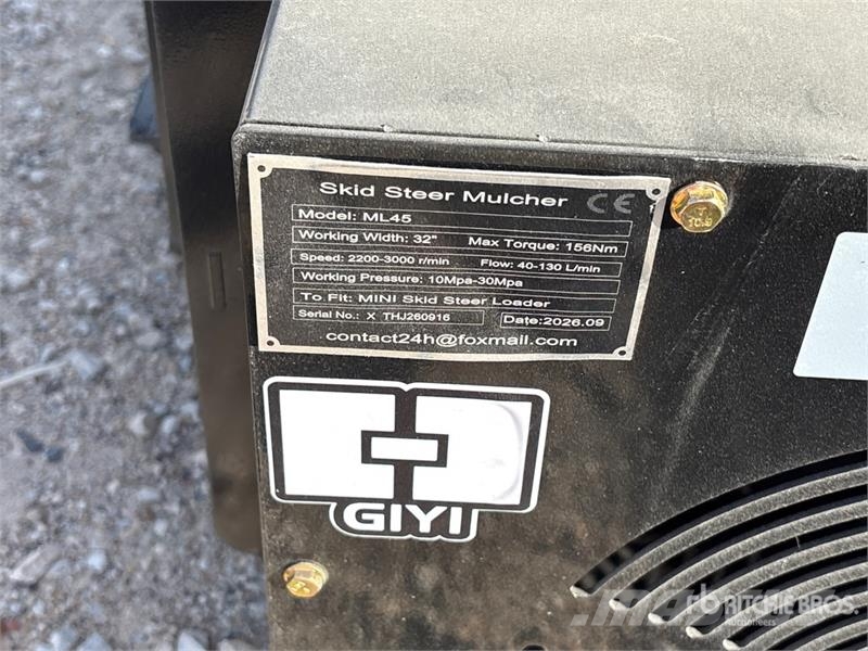 GIYI GY-ML45 32 in Skid Steer Mulcher (Unused) Ağaç parçalayıcılar