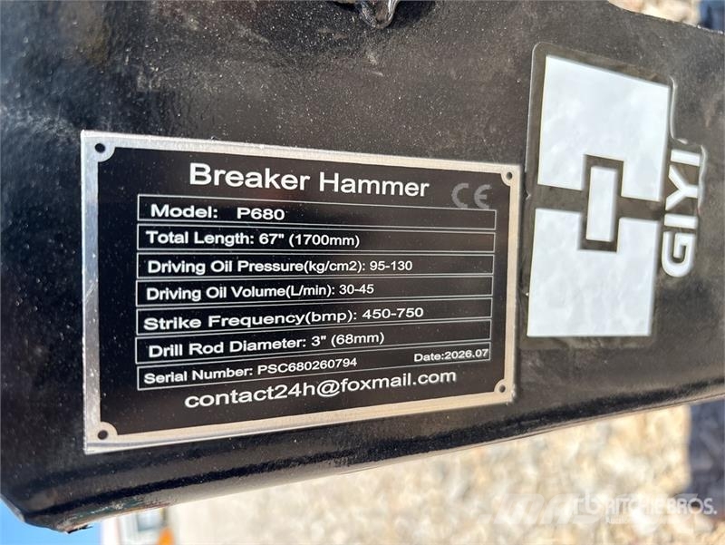 GIYI GY-P680 Q/C Skid Steer Breaker (Unused) Hydraulik / Trykluft hammere