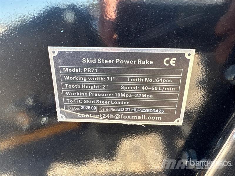  GIYI GY-PR71 71 in Skid Steer Power Rake (Unused) Rakes and tedders