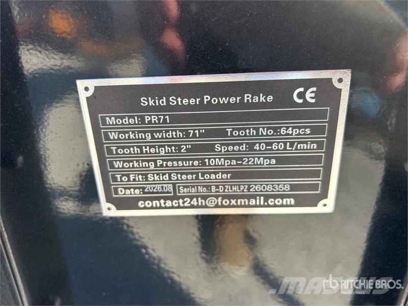 GIYI GY-PR71 Skid Steer Power Rake (Unused) Ancinhos e espalhadores de feno