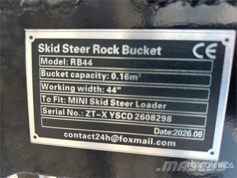 GIYI GY-RB44 44 in Mini Rock Skid Steer Bucket (Un Žlice